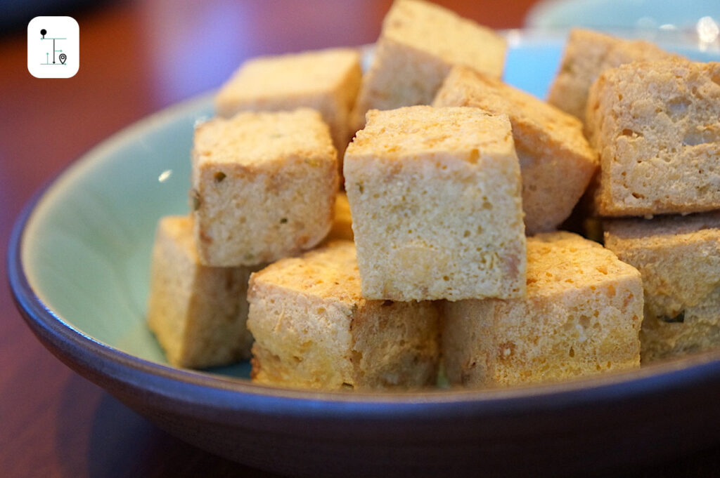 deep fried smellish Tofu dice in Hyatt Regency Shatin, Hong Kong