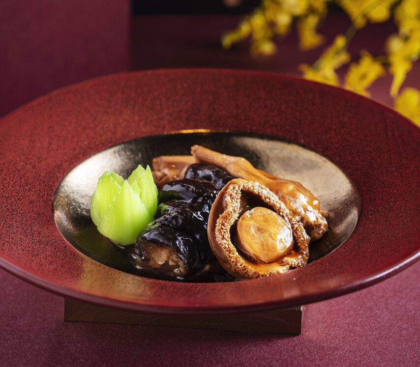 stewed abalone, sea cumber as a Chinese festive dish