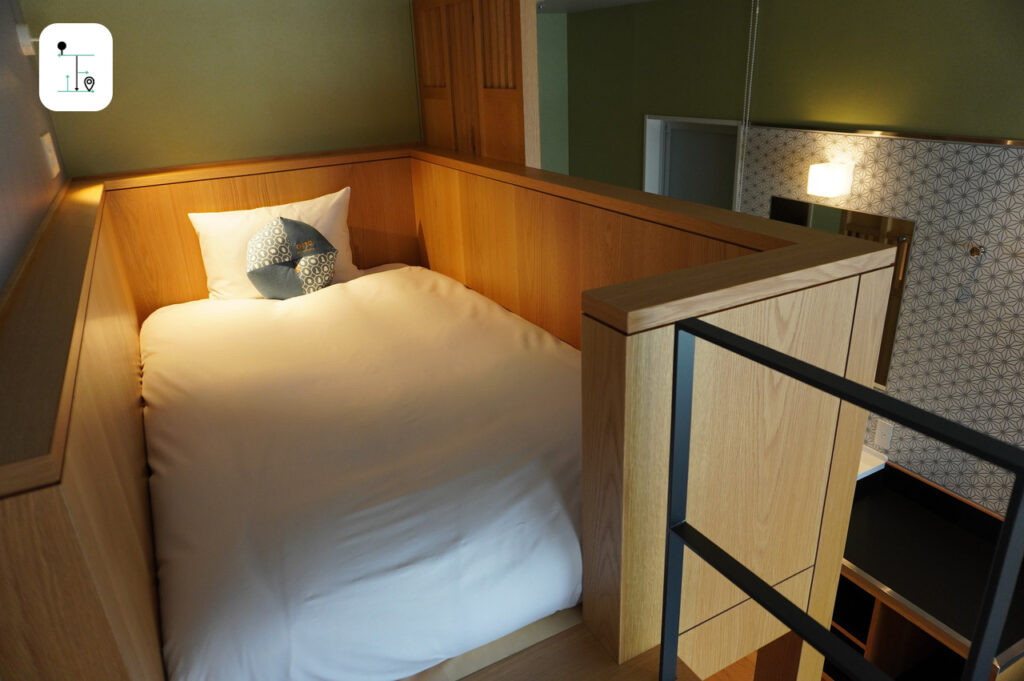 top bed inside the Dandan room of the OMO7 Osaka