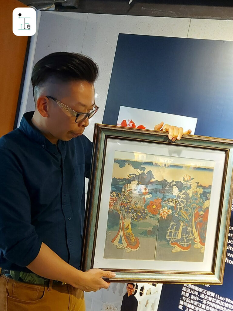 Leo Wong with his Ukiyo-e collection