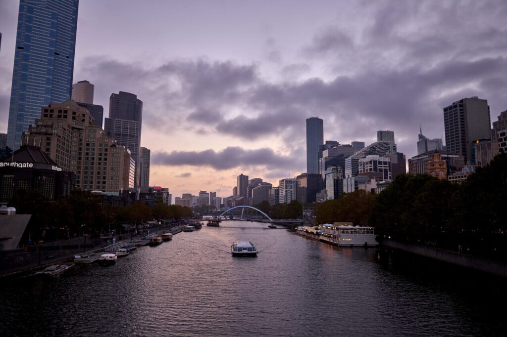 sunset cruise on the Yarra River, Melbourne.