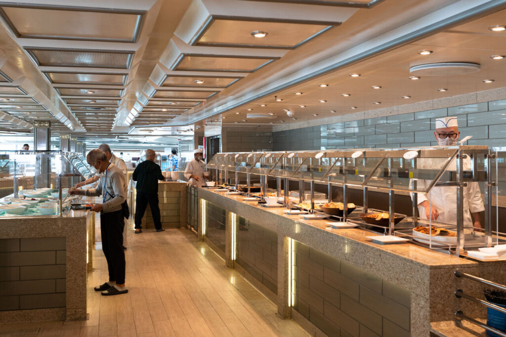 buffet restaurant on Peace Boat Pacific World