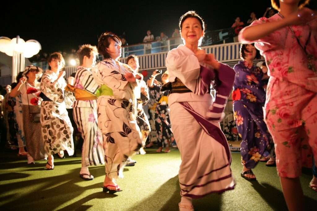 People are dancing on Peace Boat