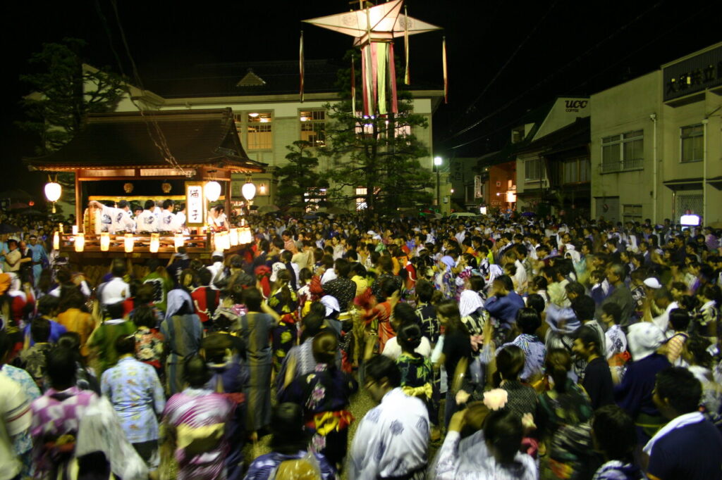 The folks dance throughout the night during the Gujo Odori Festival.