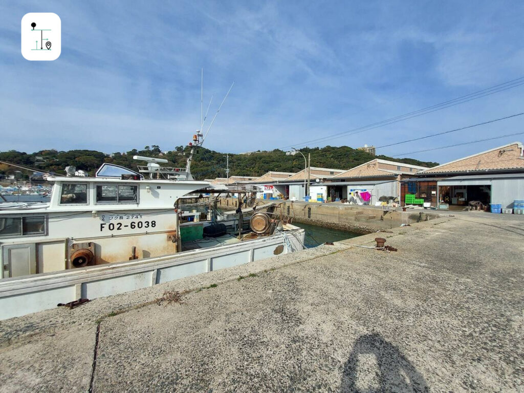 The boats in the Kishi fishing port, Fukuoka