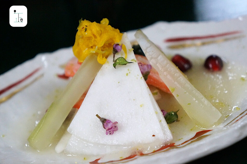one of cold dish in dinner menu: winter melon and radish