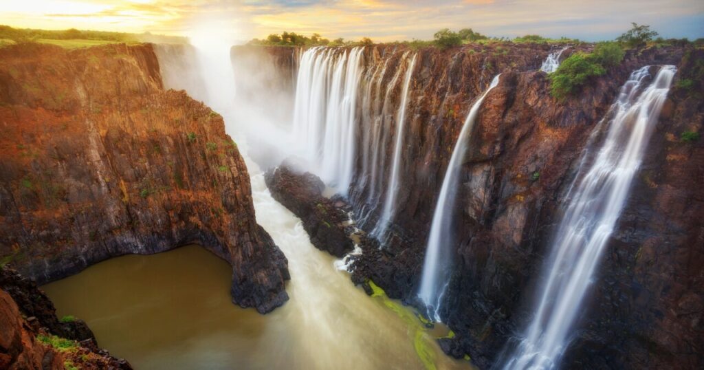 Top view of Victoria Falls in Africa