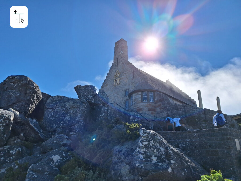 There is a shop and restaurant on the top of the Table Mountain.