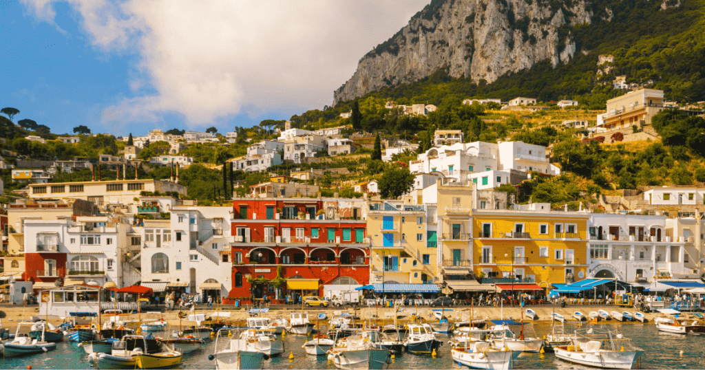 Colour houses along the Capri pier area
